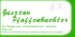 gusztav pfaffenbuchler business card