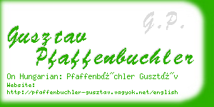 gusztav pfaffenbuchler business card